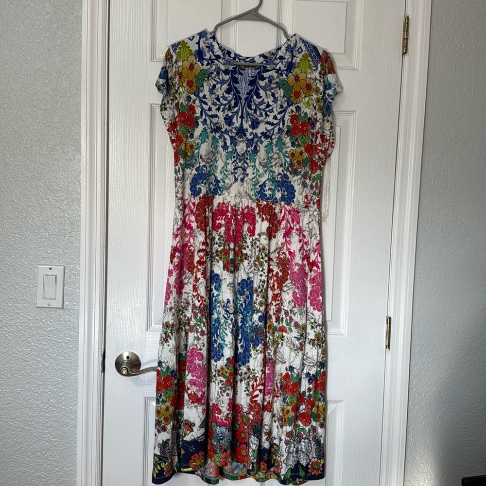 NWT Johnny Was Shellinay tiered tea length dress size M